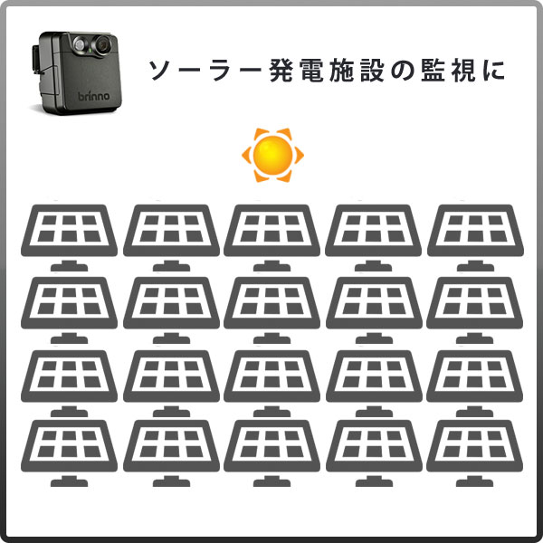 ソーラー発電施設の監視に最適な自動録画カメラです